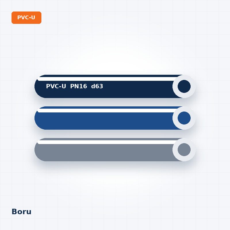 PVC-U Boru PN 16 d20 – d315 (5 m)